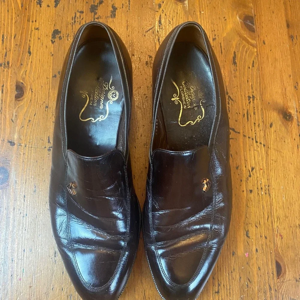 Florsheim Designer Collection Mens 8.5 D Brown‎ Leather Loafer Dress Shoes